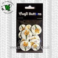 CFB012 - S & W CRAFT BUTTONS - PACK OF 15 - 9 X 18MM & 6 X 25MM - FLOWERS